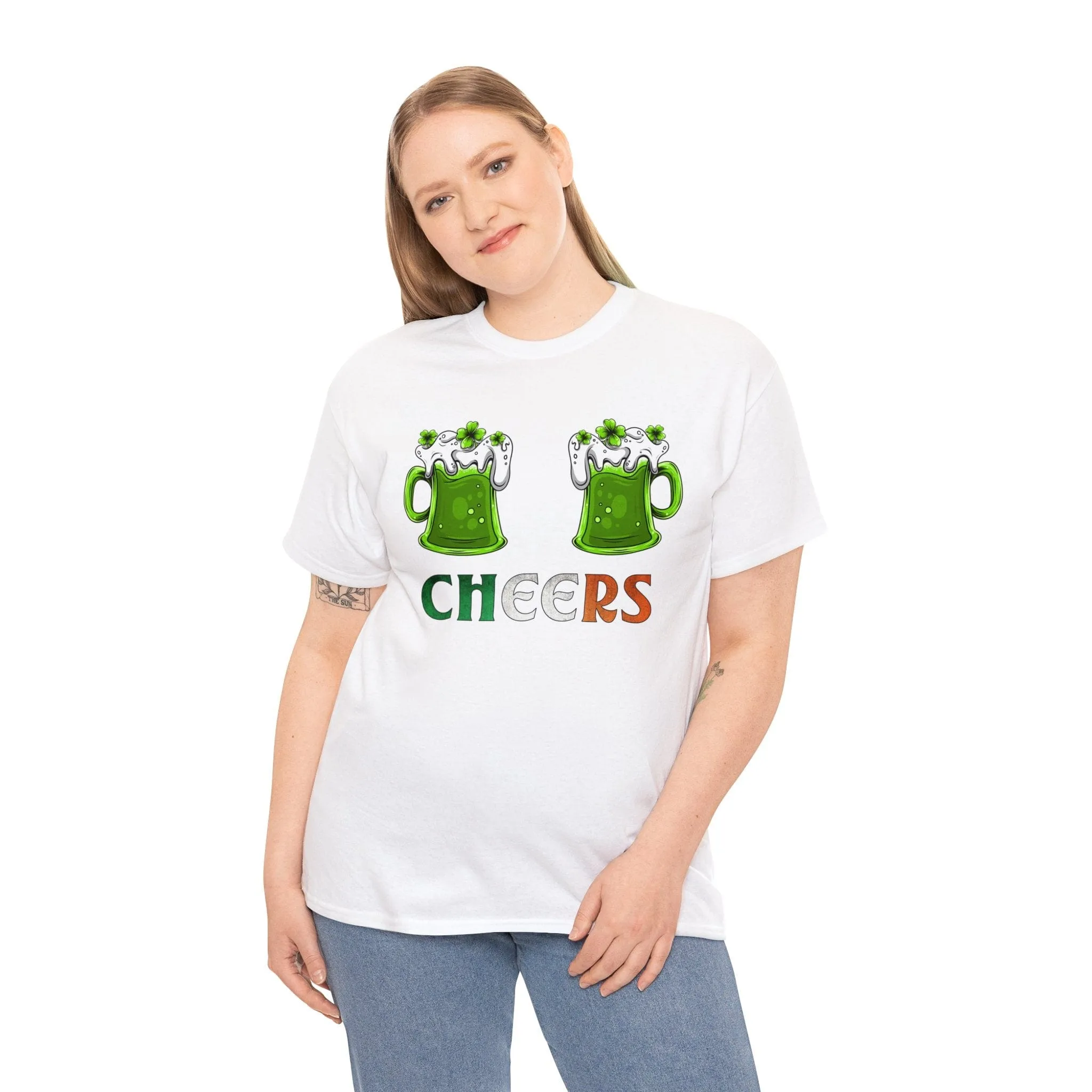 Cheers Unisex White Cotton Tee