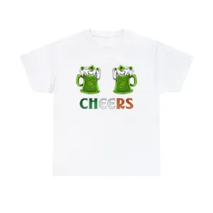 Cheers Unisex White Cotton Tee