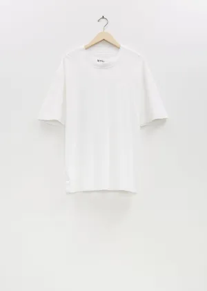Cotton Linen Simple T-Shirt  — White
