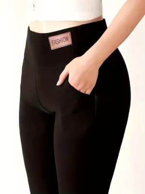 Cozy Thermal Fleece Leggings - Soft, High-Waisted, Skinny Fit, Pocket Detail, Stretchy, Breathable, Comfortable, Casual Wear for Women - Perfect for Everyday, Outdoor, and Sports Activities