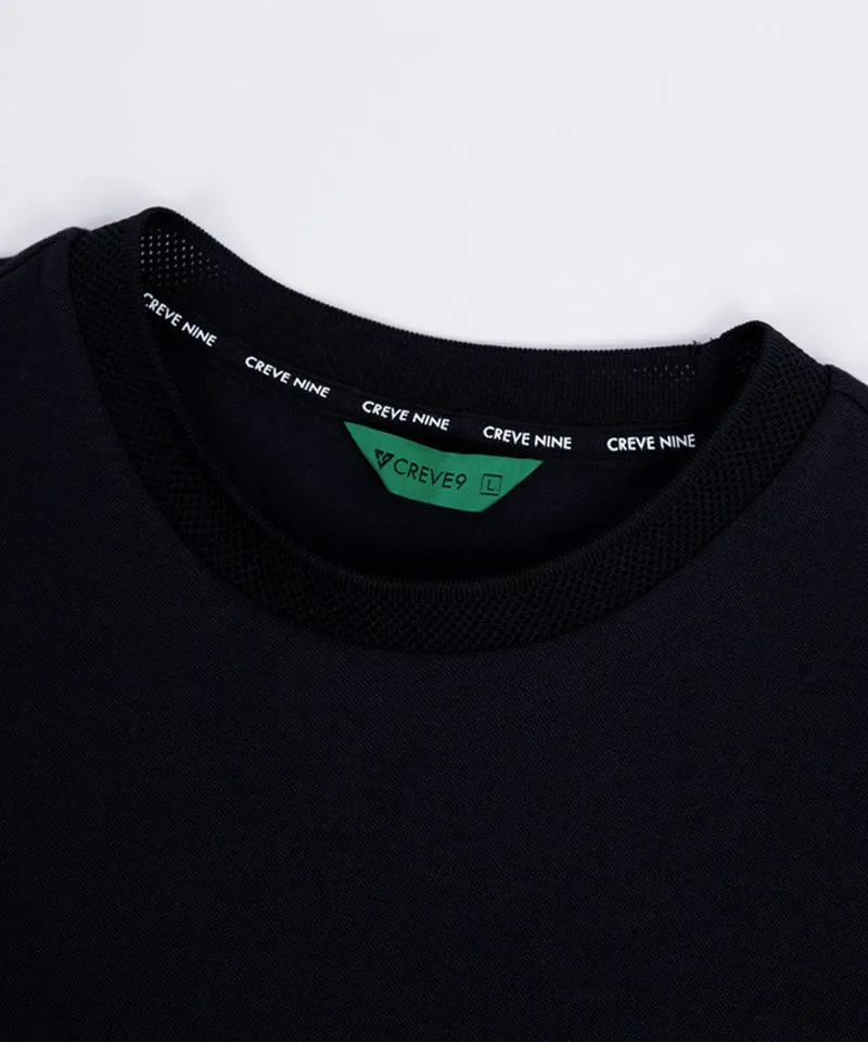 CREVE NINE: Basic Cooling Round Tee - Black