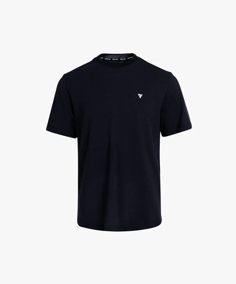 CREVE NINE: Basic Cooling Round Tee - Black