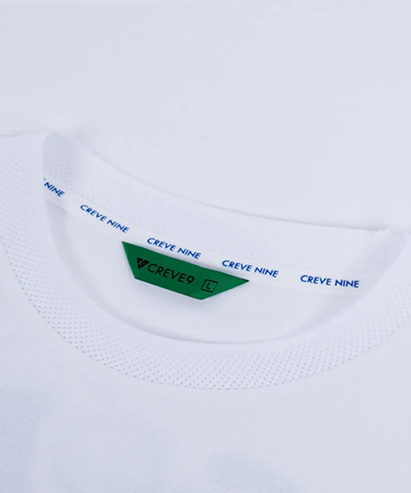 CREVE NINE: Basic Cooling Round Tee - White
