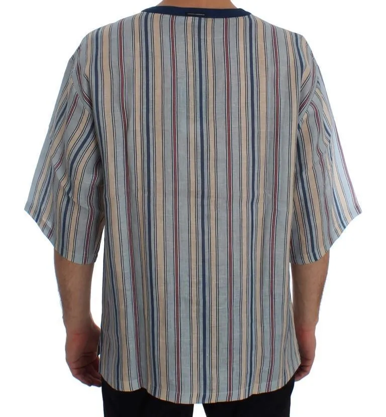 Crewneck AGOSTO PANAREA Print Linen T-shirt