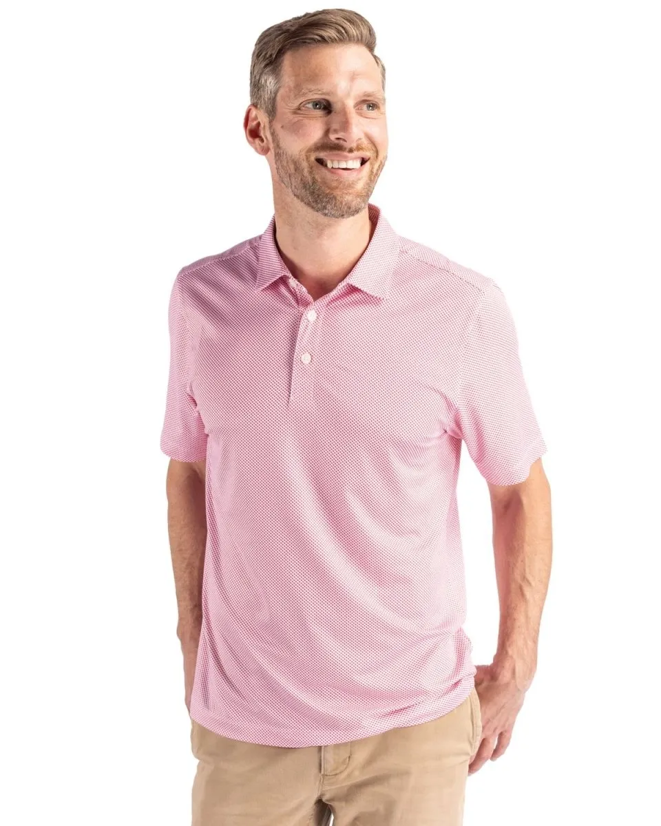 Cutter & Buck Men's Pike Eco Symmetry Print Stretch Recycled Polo
