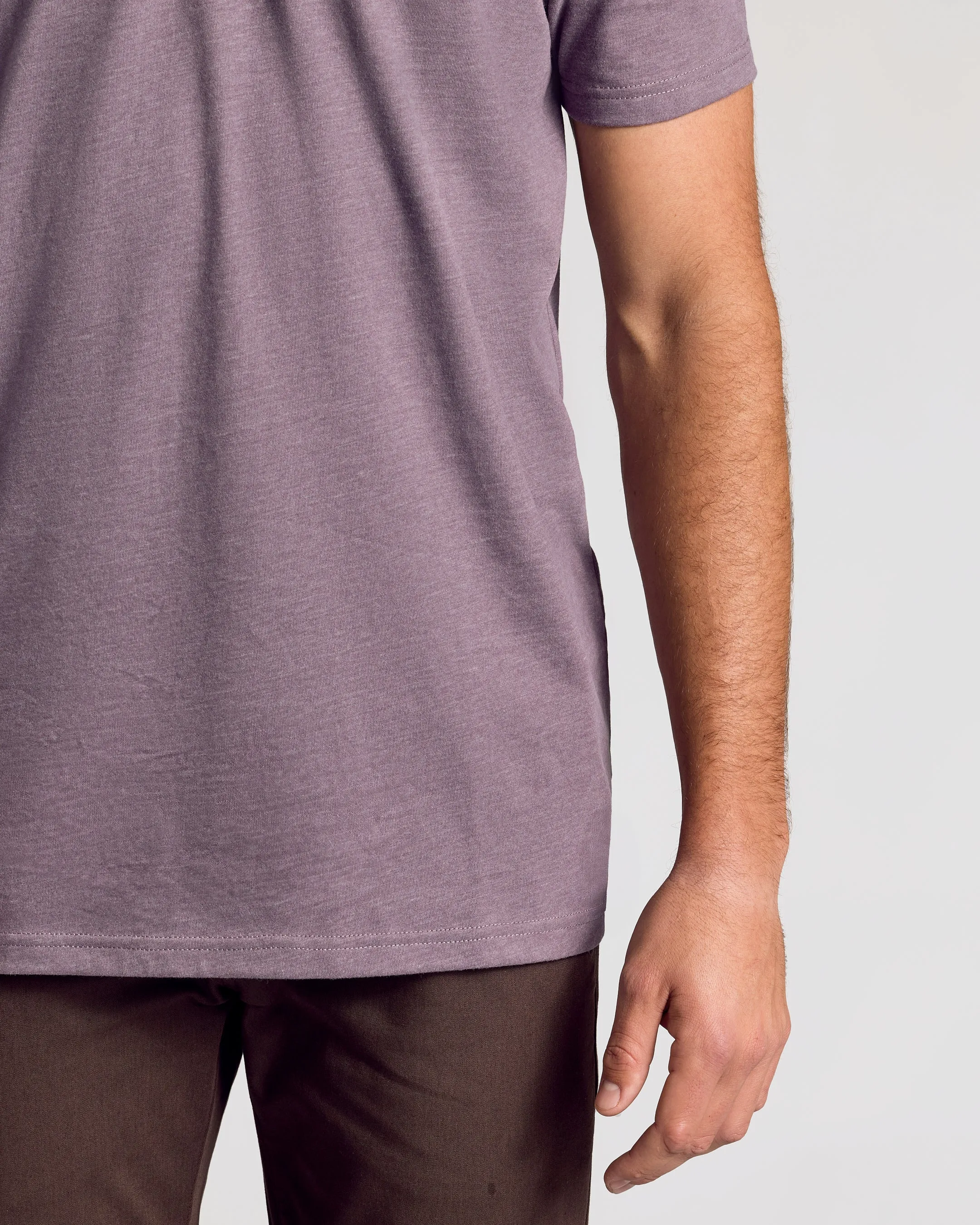 Dark Heather Amethyst Short Sleeve Tall Polo