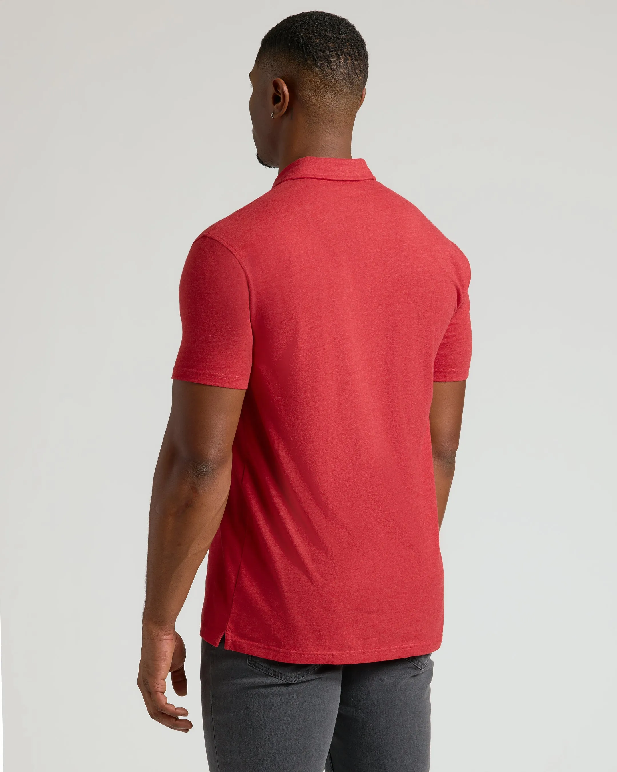 Dark Heather Lava Short Sleeve Tall Polo