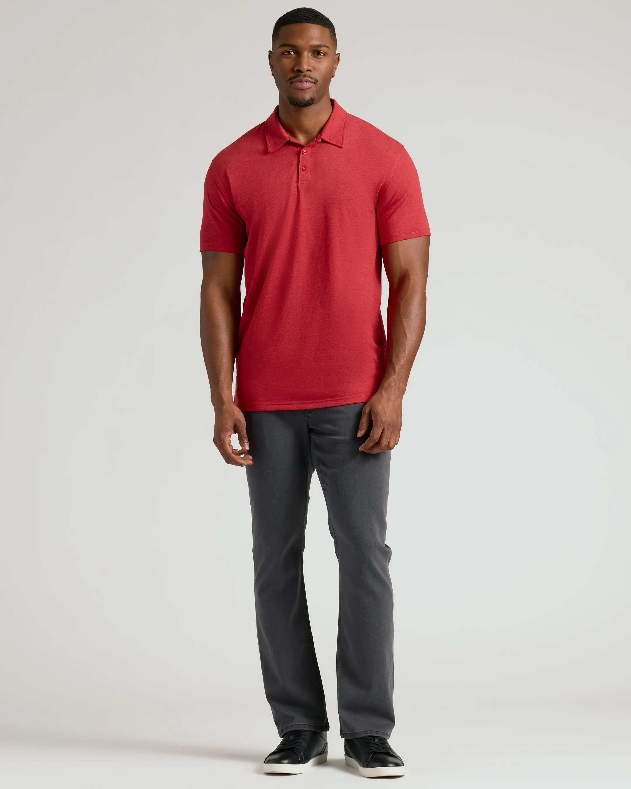 Dark Heather Lava Short Sleeve Tall Polo