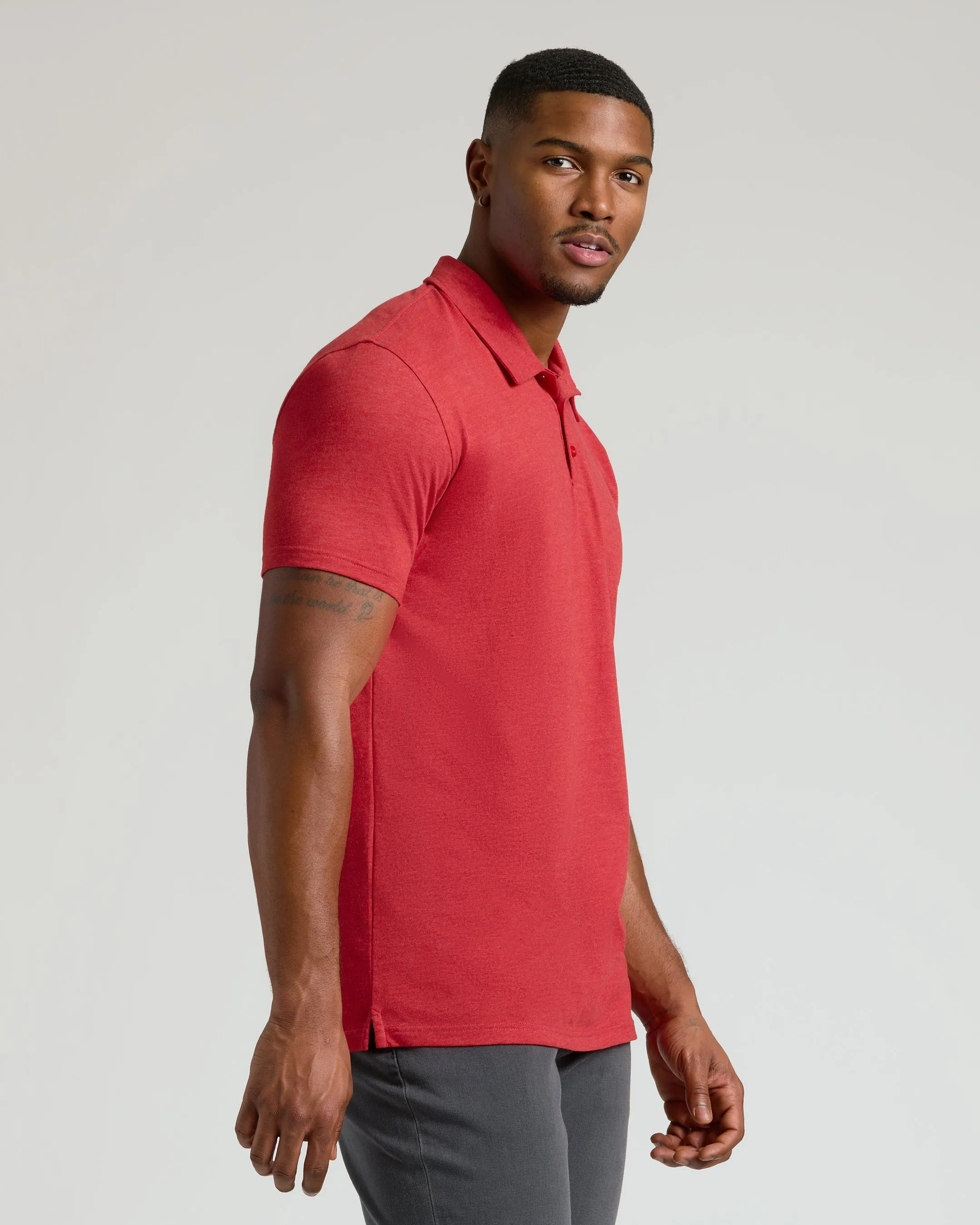 Dark Heather Lava Short Sleeve Tall Polo