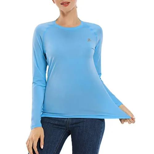 Devoropa Women's SPF Sun Shirts UV Protection Outdoor Performance Long Sleeve T-Shirt Blue XS