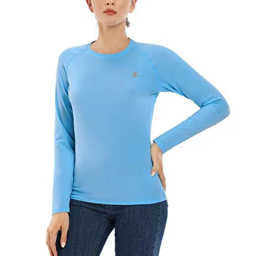 Devoropa Women's SPF Sun Shirts UV Protection Outdoor Performance Long Sleeve T-Shirt Blue XS