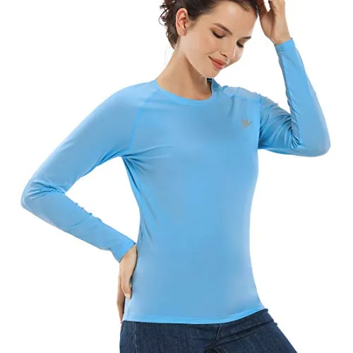 Devoropa Women's SPF Sun Shirts UV Protection Outdoor Performance Long Sleeve T-Shirt Blue XS