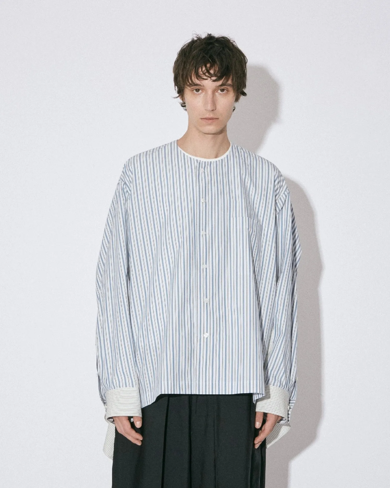 Double-End Finx Stripe Pajamas Shirt - Yelxblue