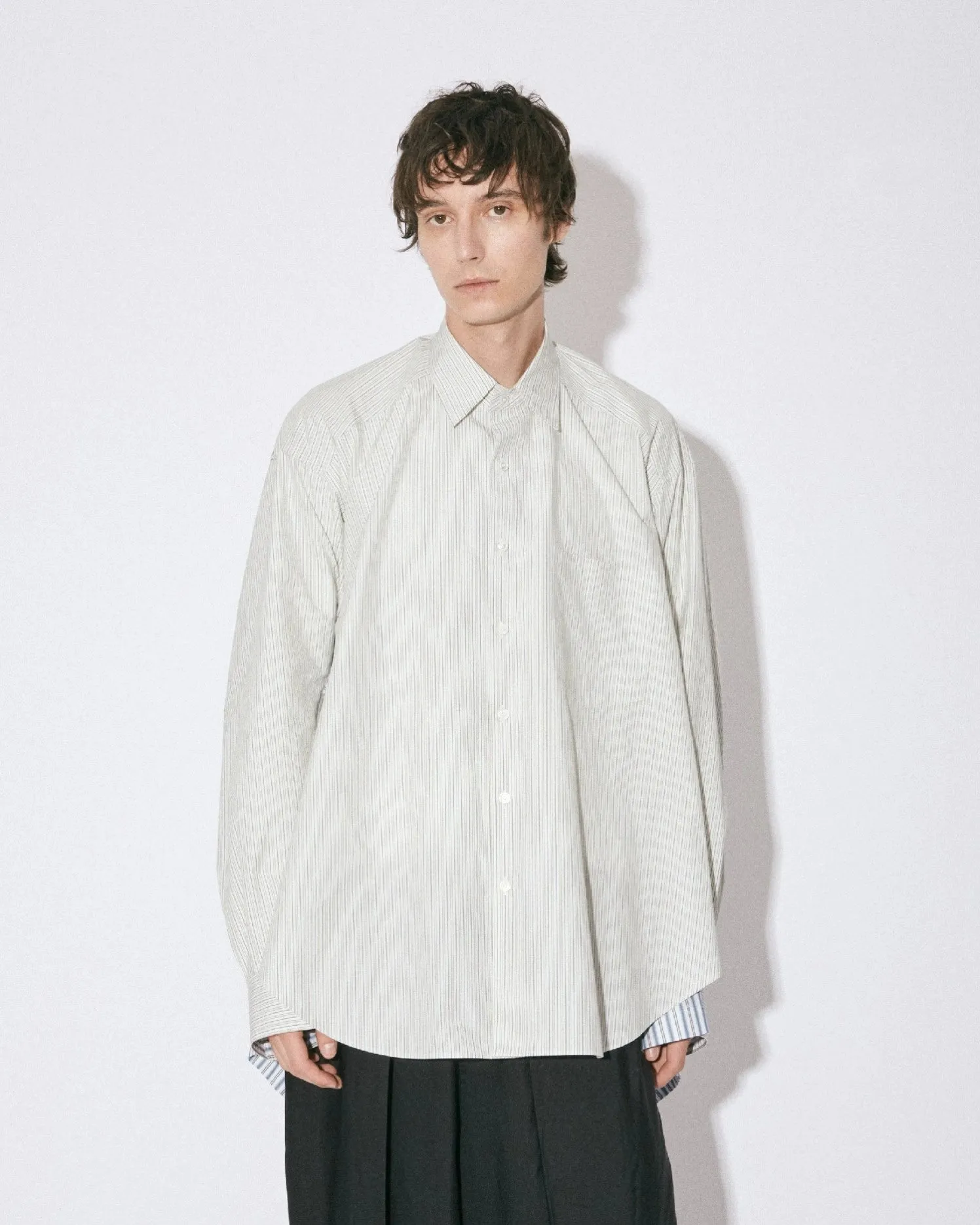 Double-End Finx Stripe Pajamas Shirt - Yelxblue