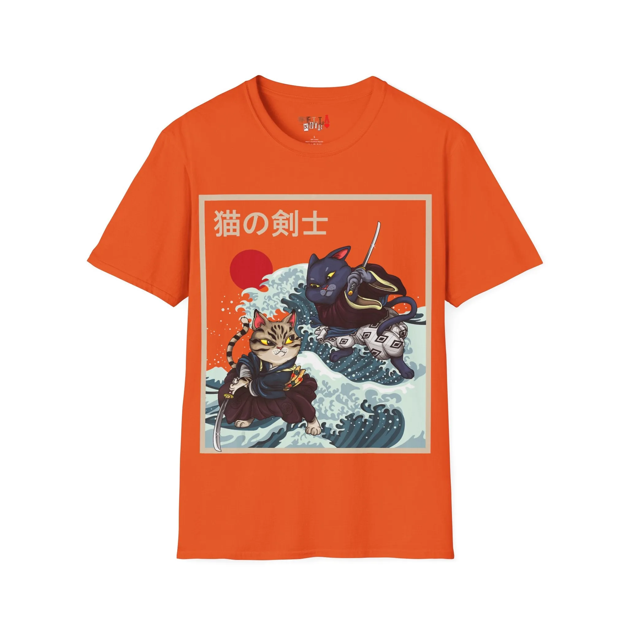 Dueling Samurai Cats Unisex Softstyle T-Shirt