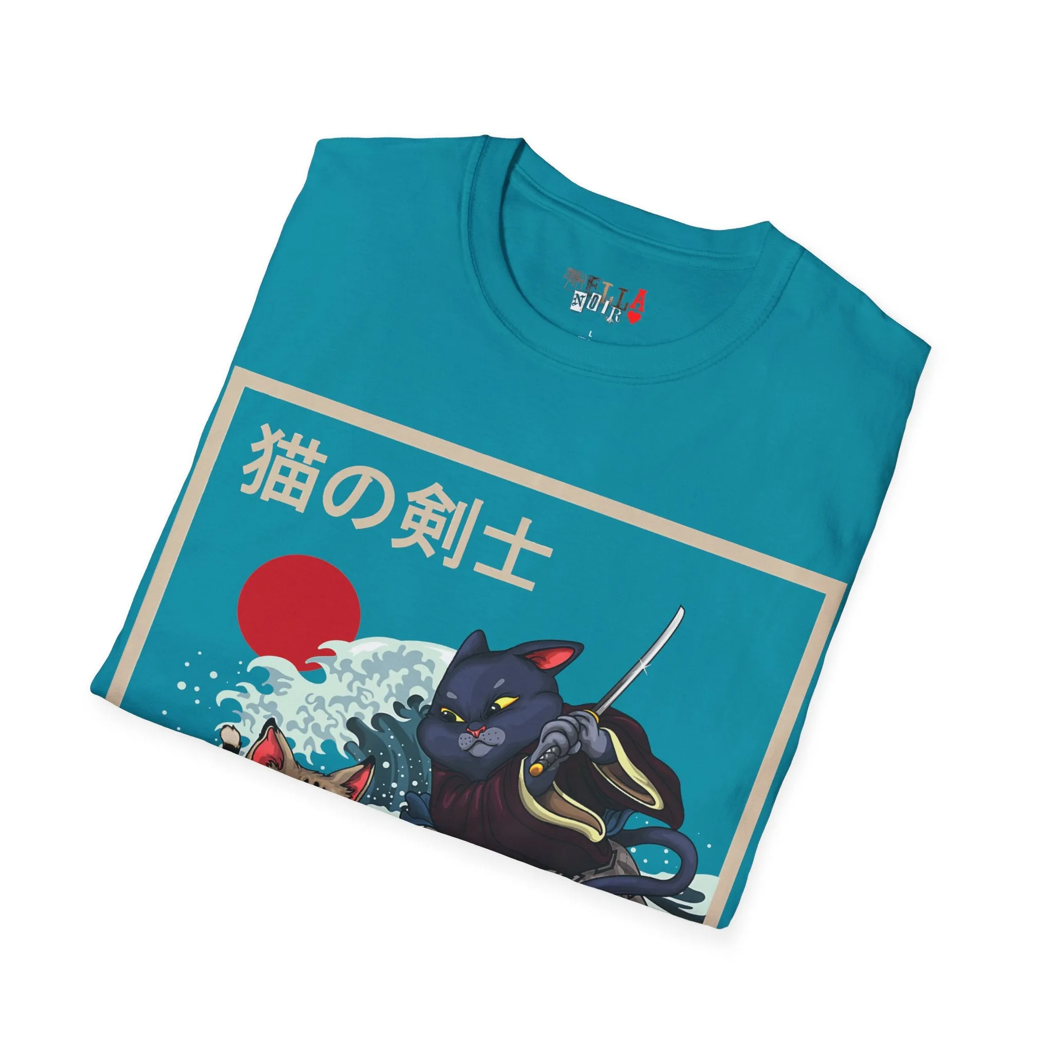 Dueling Samurai Cats Unisex Softstyle T-Shirt