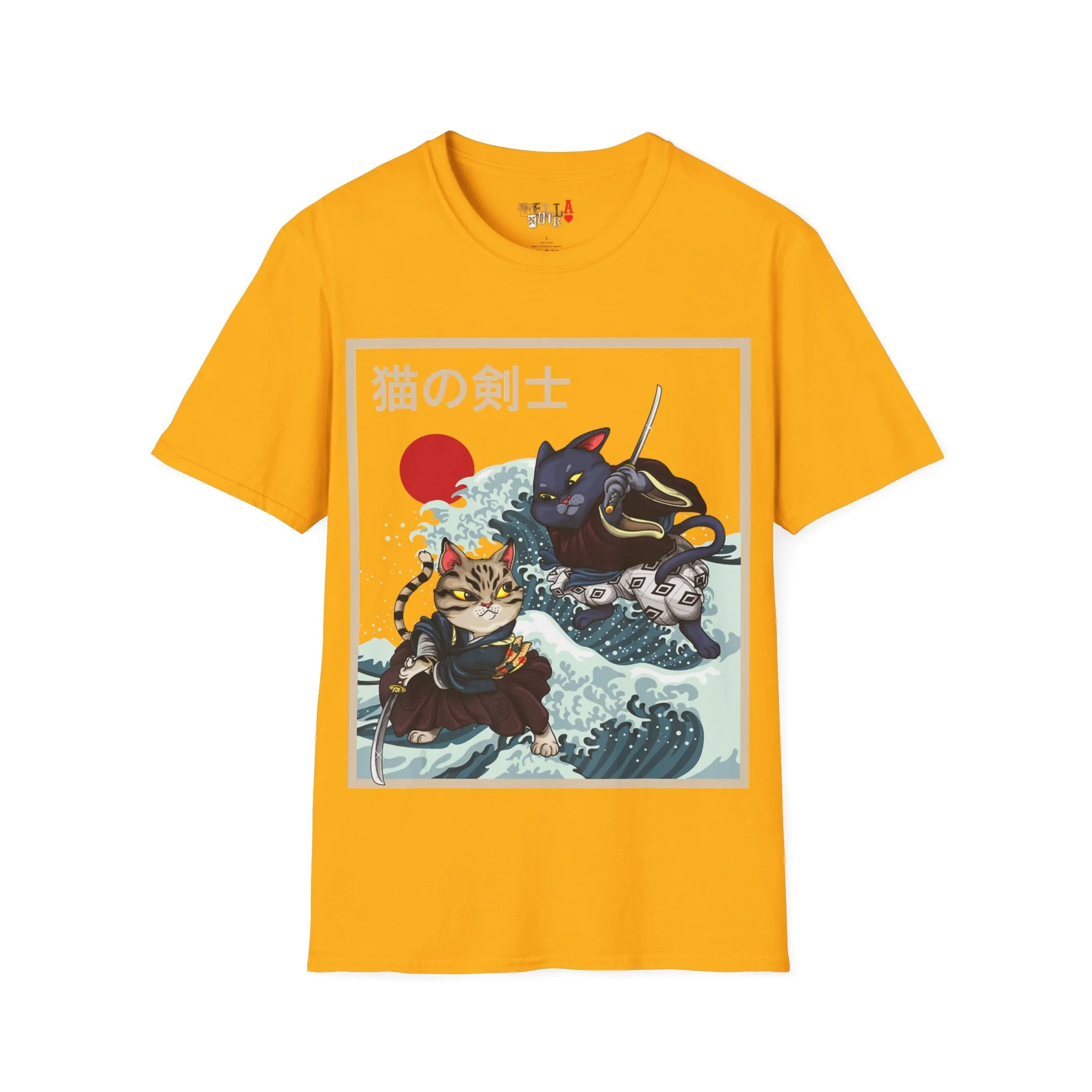 Dueling Samurai Cats Unisex Softstyle T-Shirt