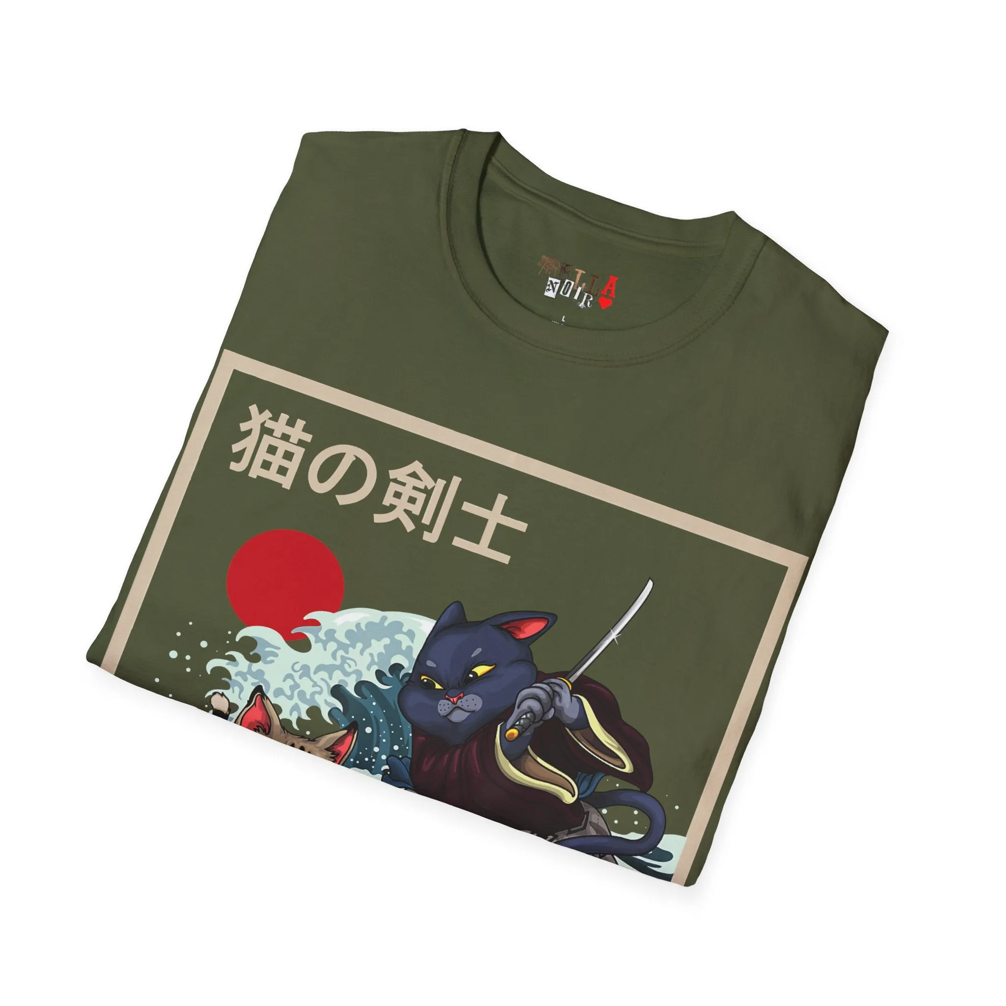 Dueling Samurai Cats Unisex Softstyle T-Shirt