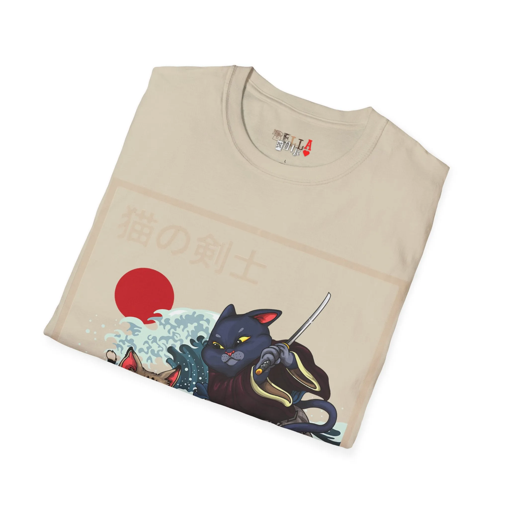 Dueling Samurai Cats Unisex Softstyle T-Shirt