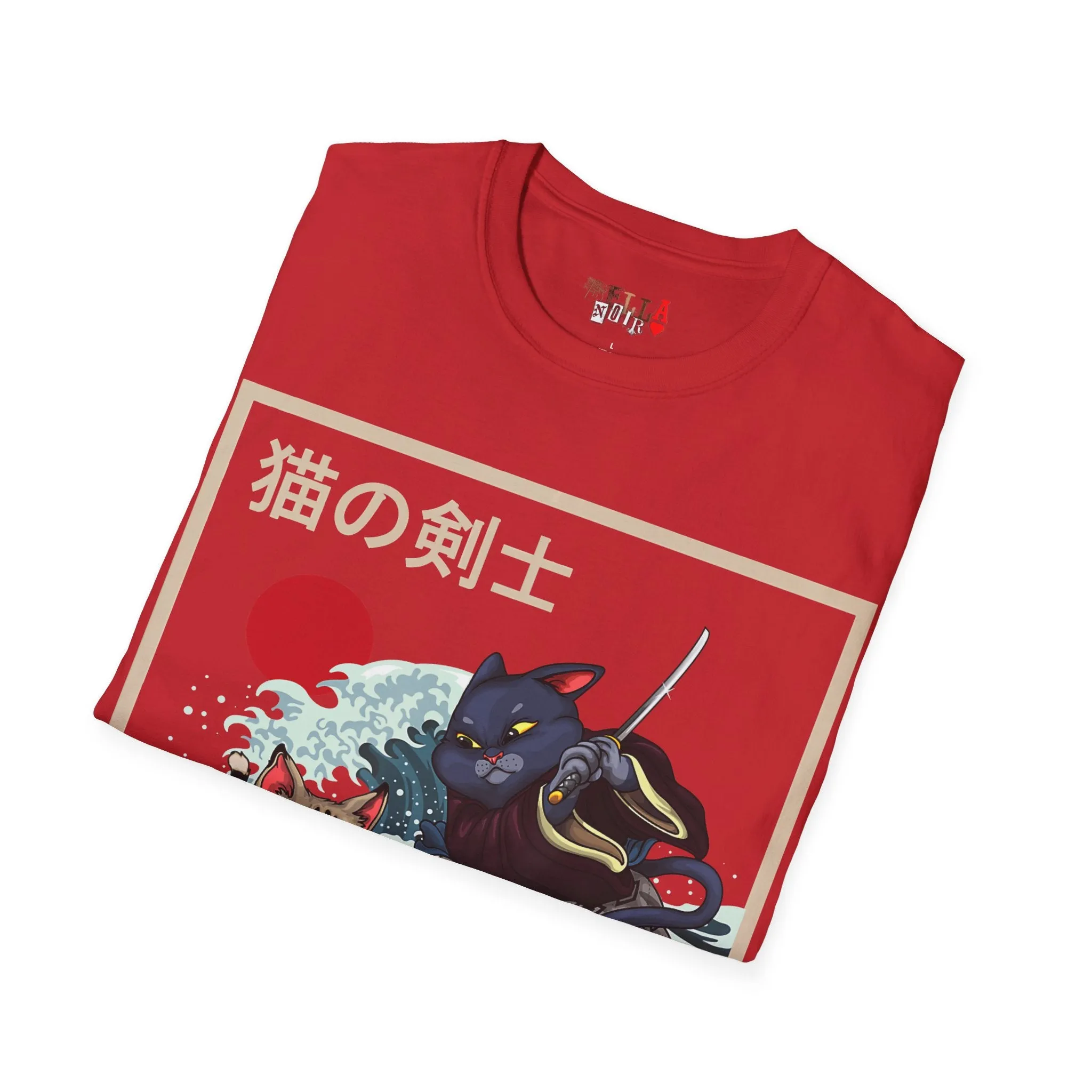 Dueling Samurai Cats Unisex Softstyle T-Shirt