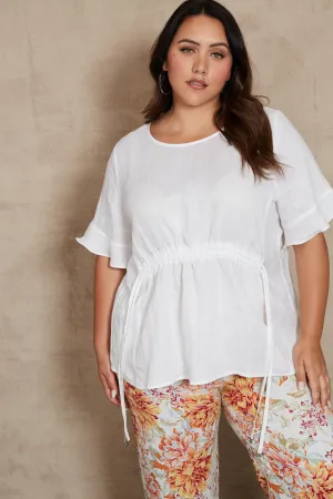 Eb & Ive Indica Ruched Top - White