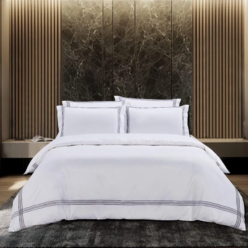 Egyptian Cotton 400 Thread Count Giorgio White Duvet Cover Set