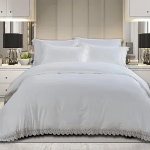 Egyptian Cotton 400 Thread Count Gisele White Duvet Cover Set