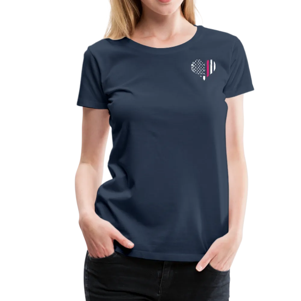Emergency Nurse Flag Back Nurse Heart Flag Front Women’s Premium T-Shirt