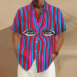 Eyes Men's Pocket Short Sleeve Shirts