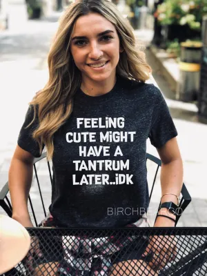 Feeling Cute Might Have A Tantrum Later IDK | Unisex T Shirt