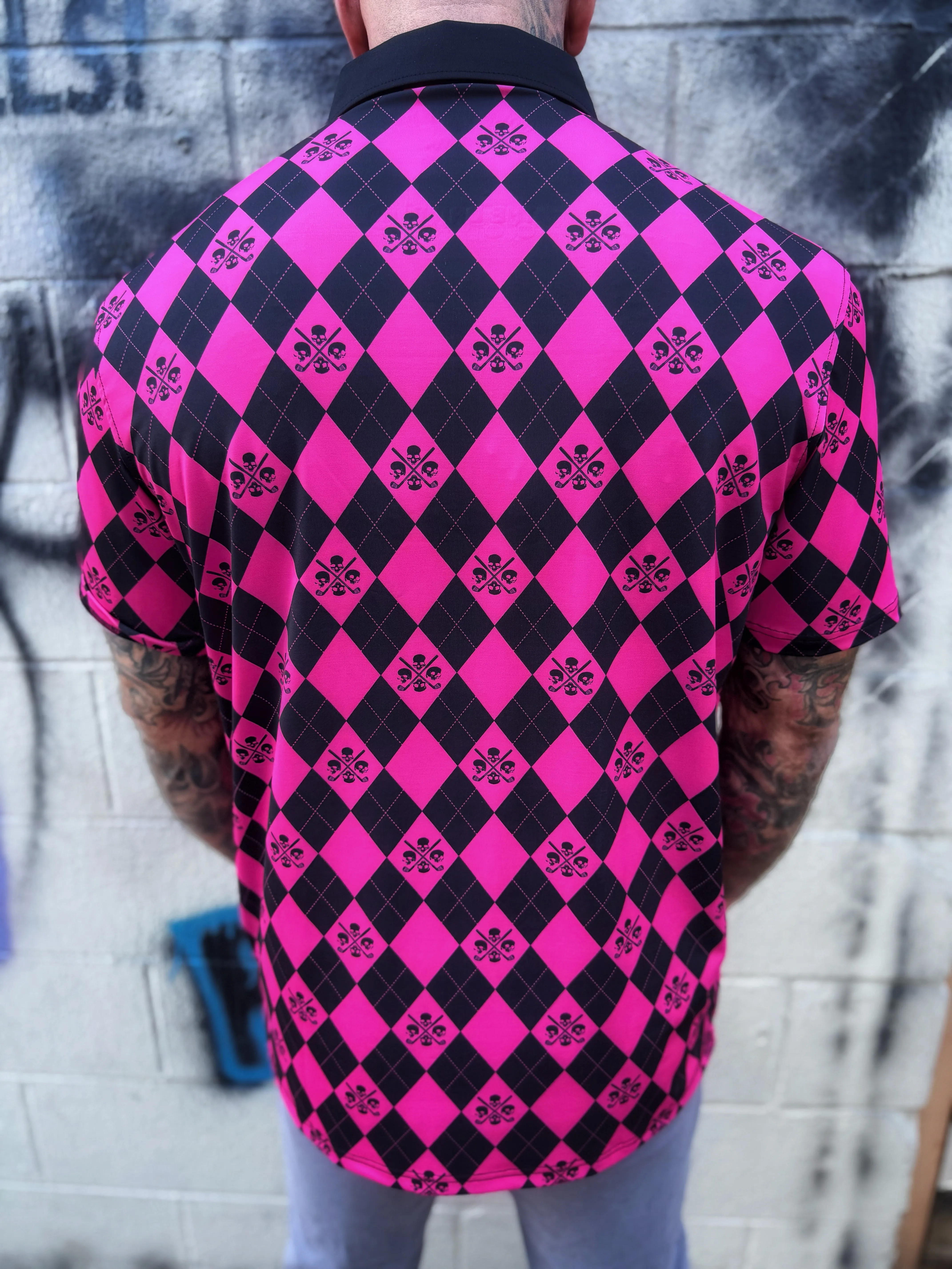 FLAMINGO DIAMOND SKULLS GOLF POLO