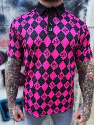 FLAMINGO DIAMOND SKULLS GOLF POLO