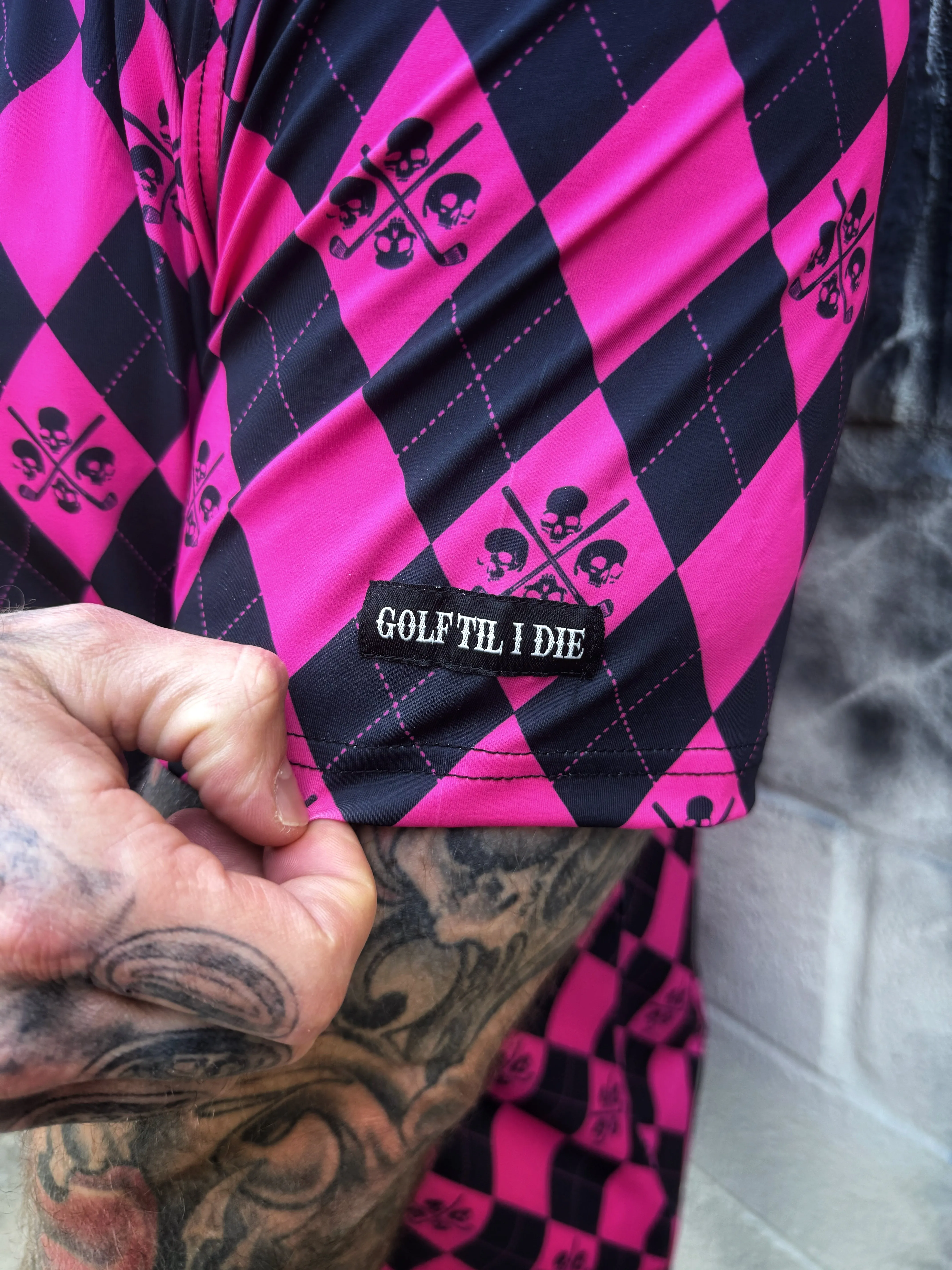 FLAMINGO DIAMOND SKULLS GOLF POLO