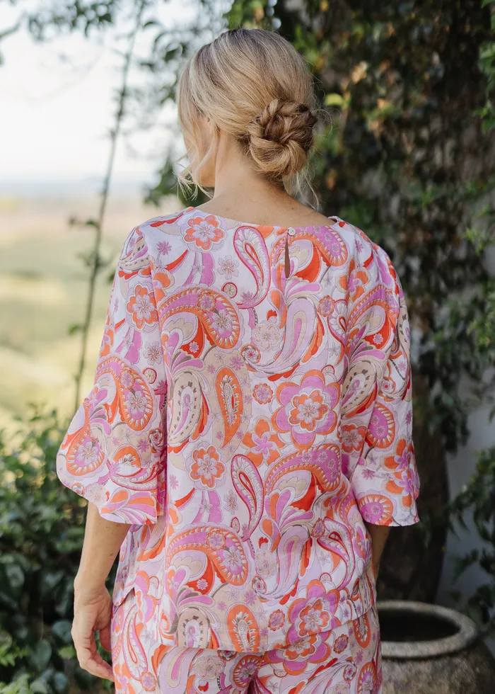 Goondiwindi Cotton Shake Ruffle & Roll Top - Pink