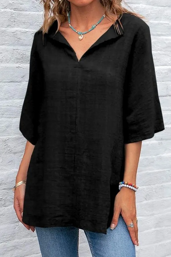 Half Sleeve Cotton & Linen T-shirt