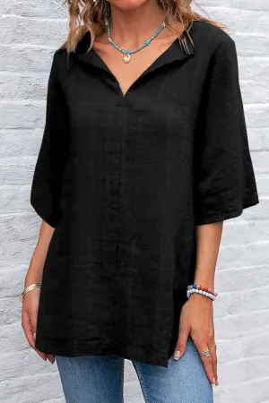 Half Sleeve Cotton & Linen T-shirt