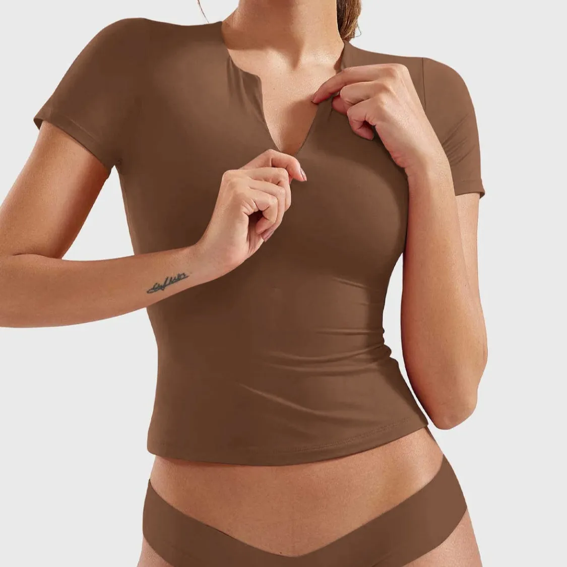 Half Zip Short Sleeve T-Shirt