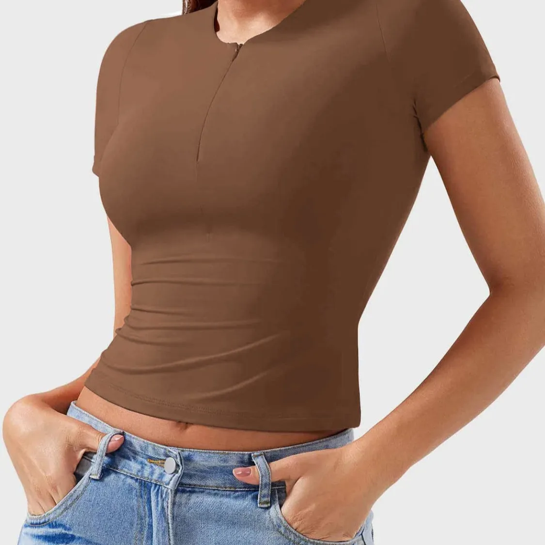 Half Zip Short Sleeve T-Shirt