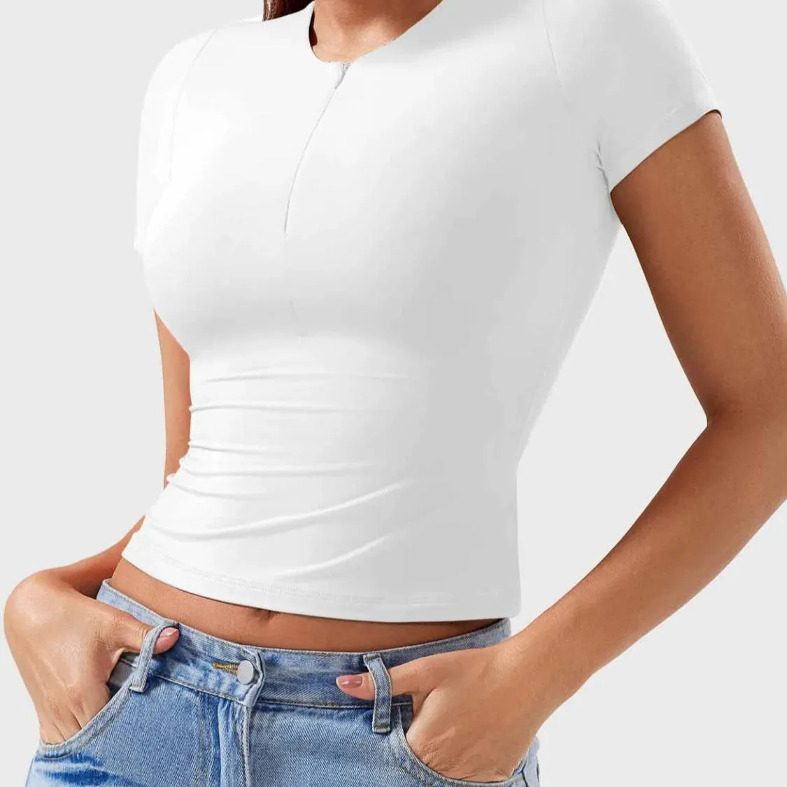 Half Zip Short Sleeve T-Shirt