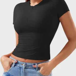 Half Zip Short Sleeve T-Shirt