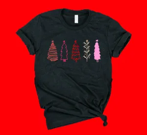 Hand Drawn Christmas Trees Shirt | Christmas Shirt | Unisex Shirt