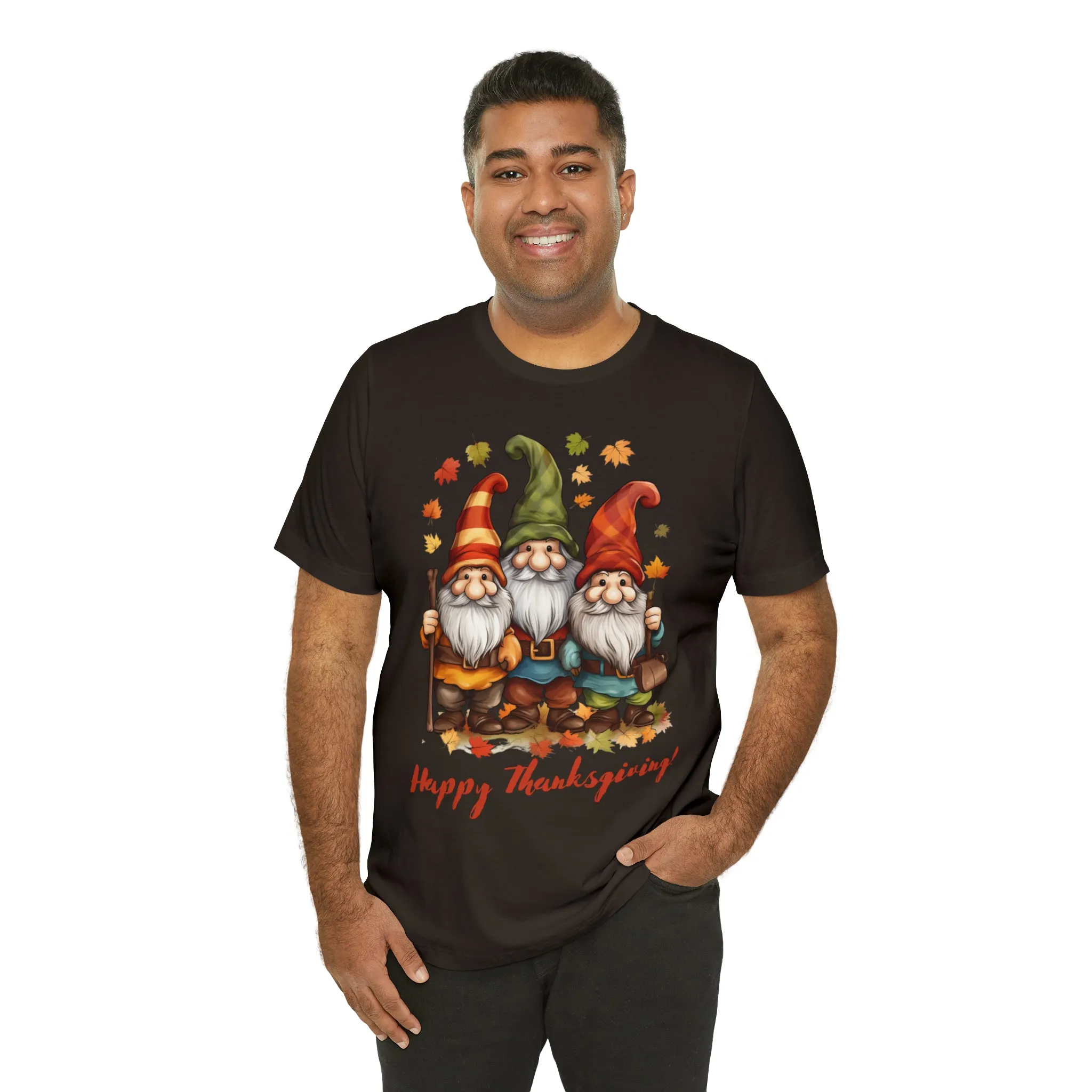 Happy Thanksgiving Gnomes T-Shirt | Fall Happy Gnomes Tee |  Bella Canvas 3001 Unisex |  Thanksgiving Season Short Sleeve Tshirt