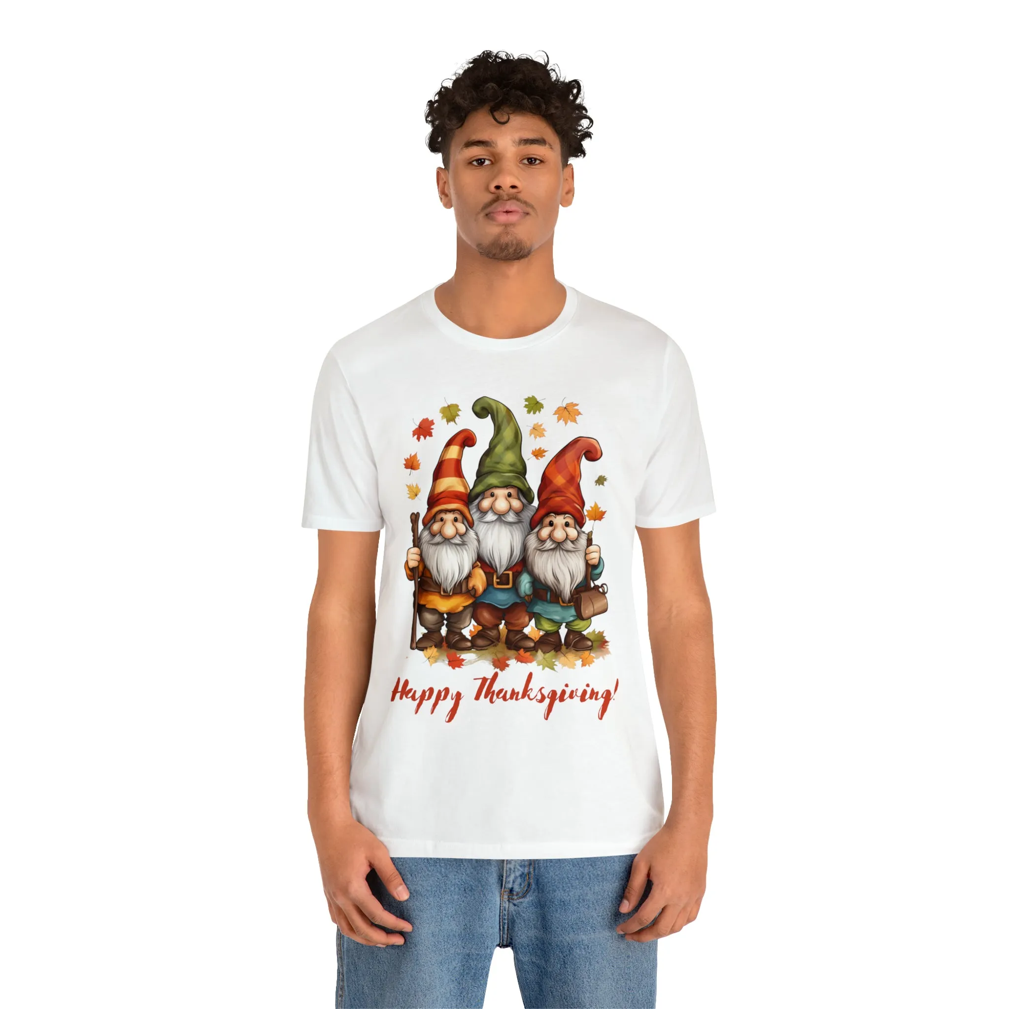 Happy Thanksgiving Gnomes T-Shirt | Fall Happy Gnomes Tee |  Bella Canvas 3001 Unisex |  Thanksgiving Season Short Sleeve Tshirt