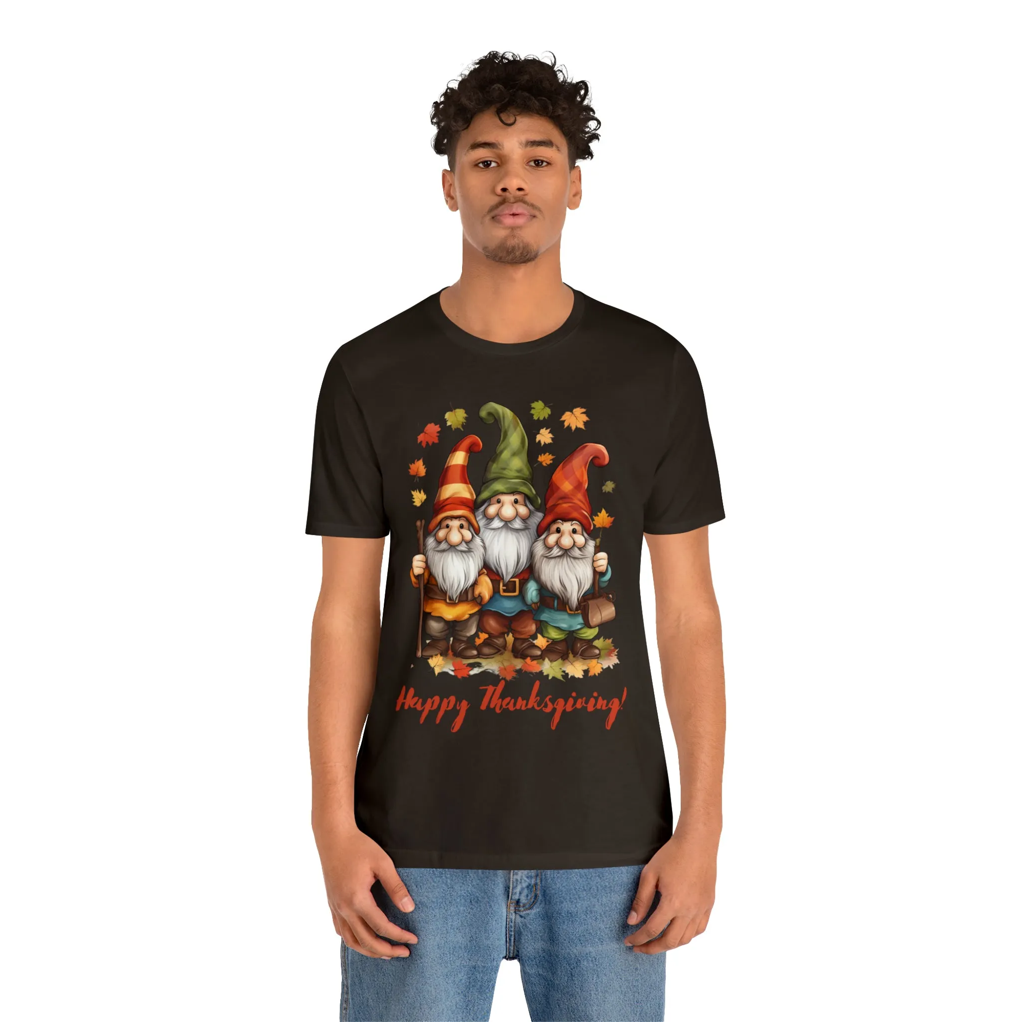 Happy Thanksgiving Gnomes T-Shirt | Fall Happy Gnomes Tee |  Bella Canvas 3001 Unisex |  Thanksgiving Season Short Sleeve Tshirt