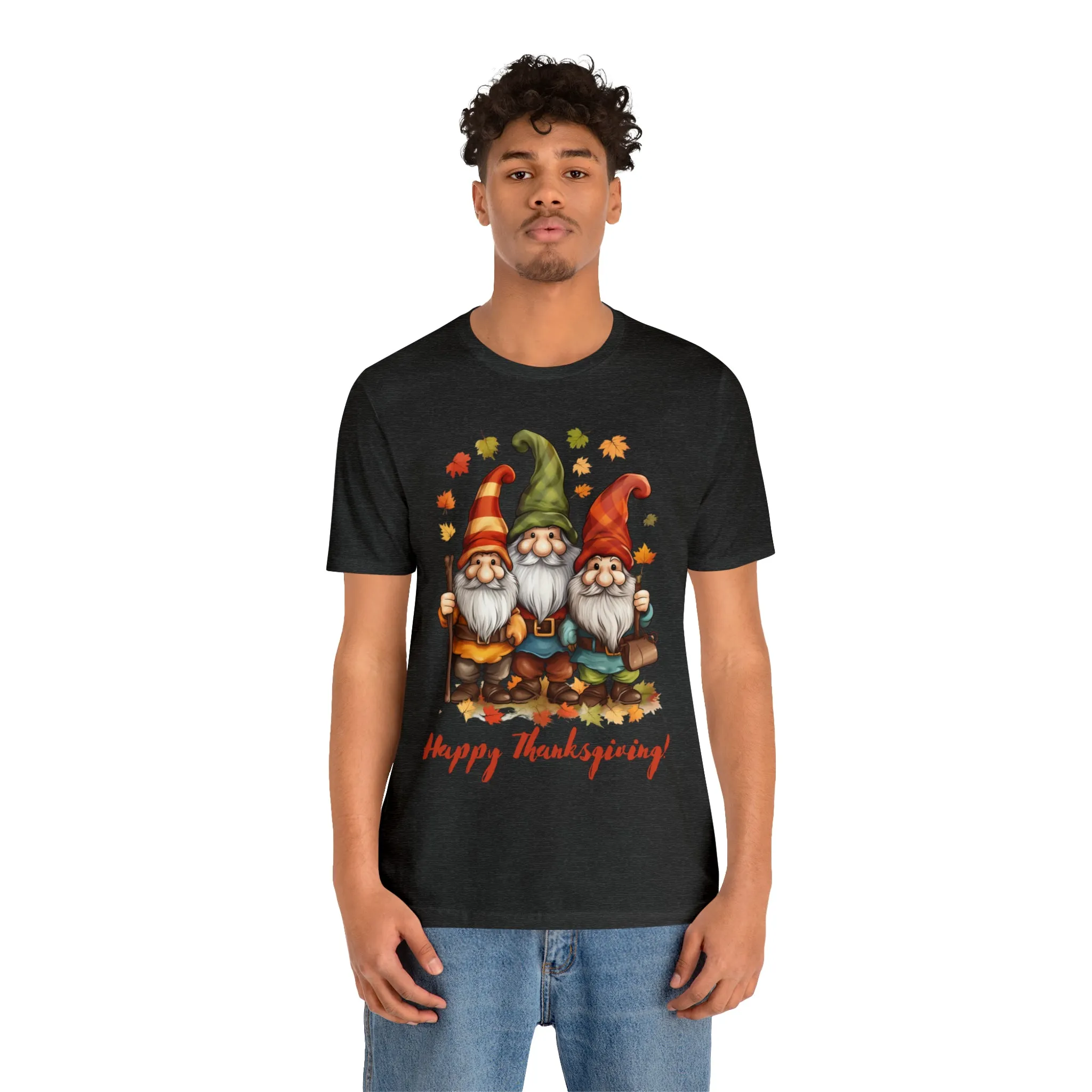 Happy Thanksgiving Gnomes T-Shirt | Fall Happy Gnomes Tee |  Bella Canvas 3001 Unisex |  Thanksgiving Season Short Sleeve Tshirt