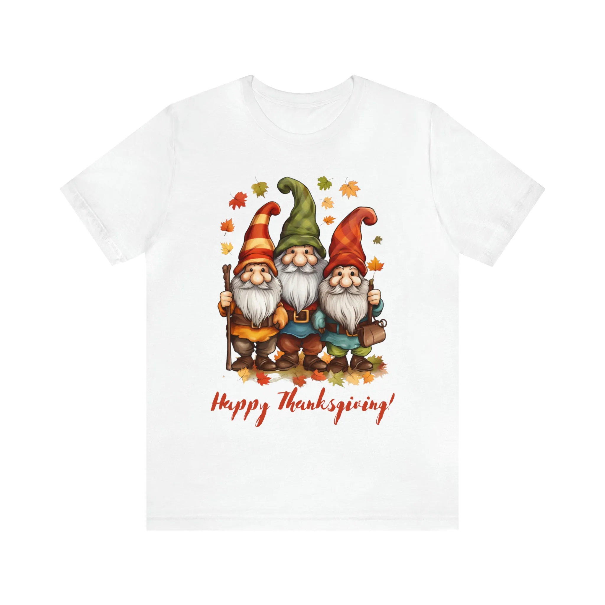 Happy Thanksgiving Gnomes T-Shirt | Fall Happy Gnomes Tee |  Bella Canvas 3001 Unisex |  Thanksgiving Season Short Sleeve Tshirt