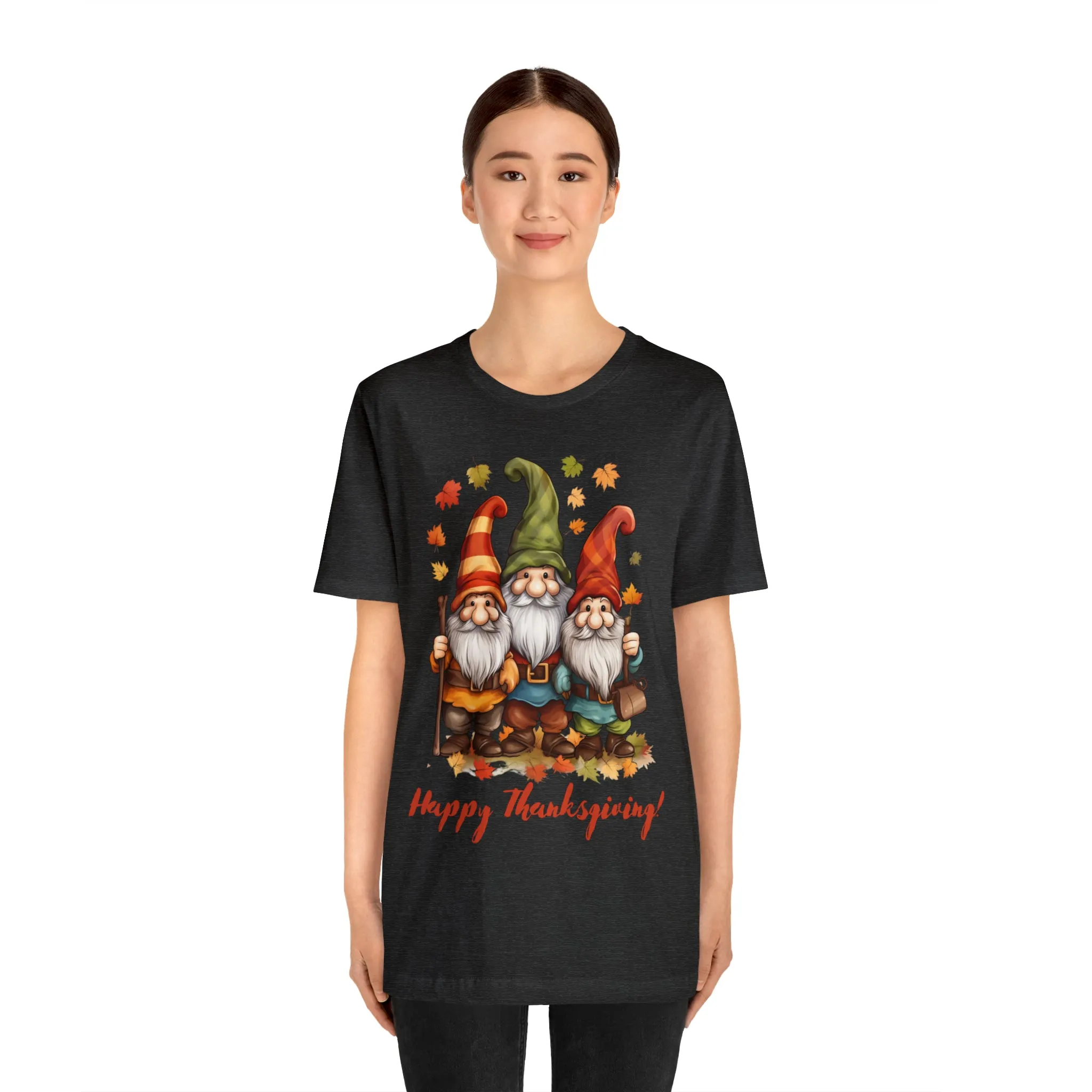 Happy Thanksgiving Gnomes T-Shirt | Fall Happy Gnomes Tee |  Bella Canvas 3001 Unisex |  Thanksgiving Season Short Sleeve Tshirt