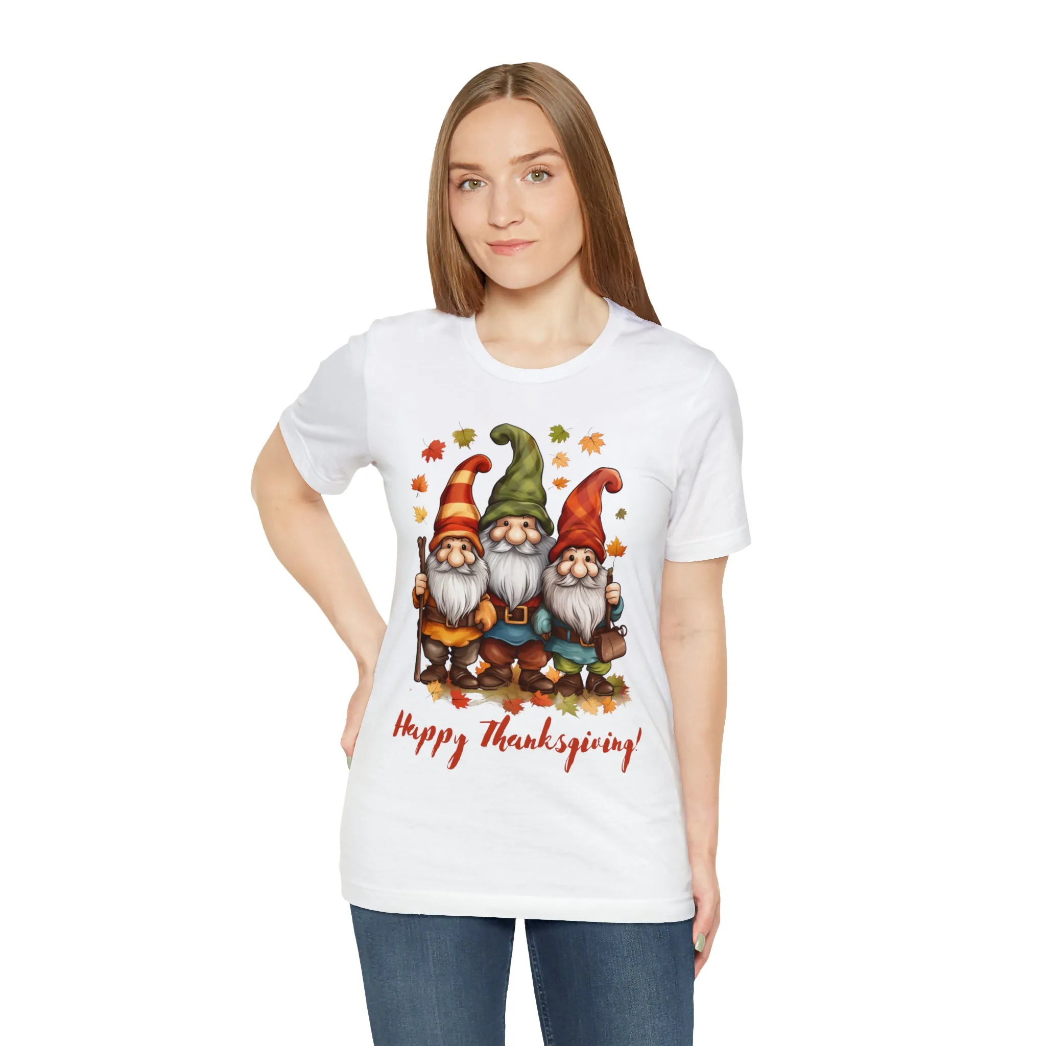 Happy Thanksgiving Gnomes T-Shirt | Fall Happy Gnomes Tee |  Bella Canvas 3001 Unisex |  Thanksgiving Season Short Sleeve Tshirt