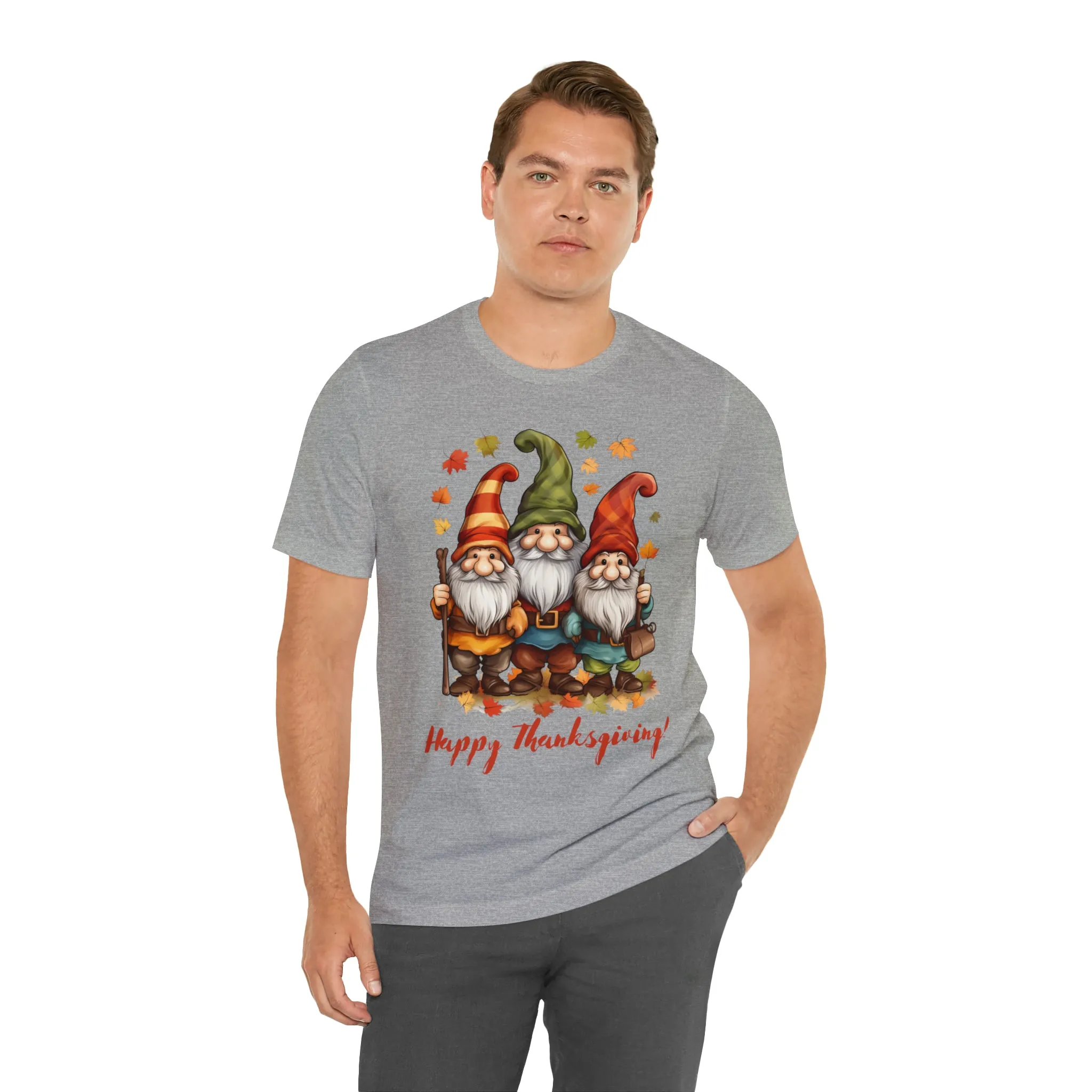 Happy Thanksgiving Gnomes T-Shirt | Fall Happy Gnomes Tee |  Bella Canvas 3001 Unisex |  Thanksgiving Season Short Sleeve Tshirt