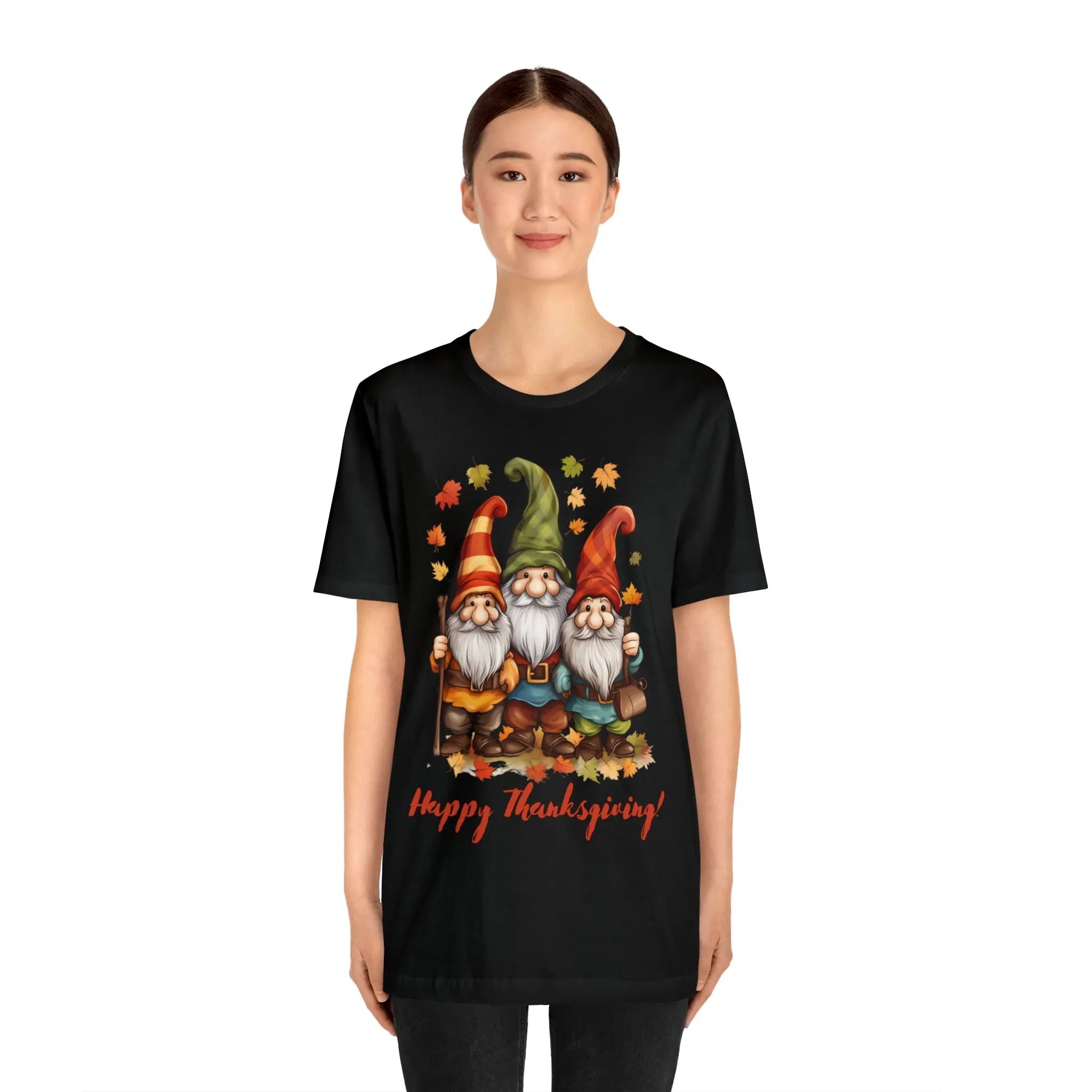 Happy Thanksgiving Gnomes T-Shirt | Fall Happy Gnomes Tee |  Bella Canvas 3001 Unisex |  Thanksgiving Season Short Sleeve Tshirt
